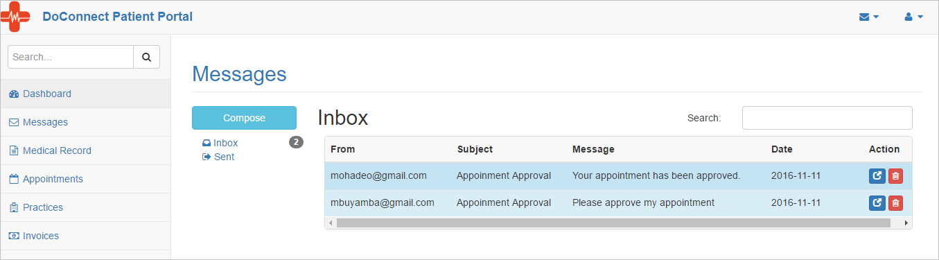 Messages Page